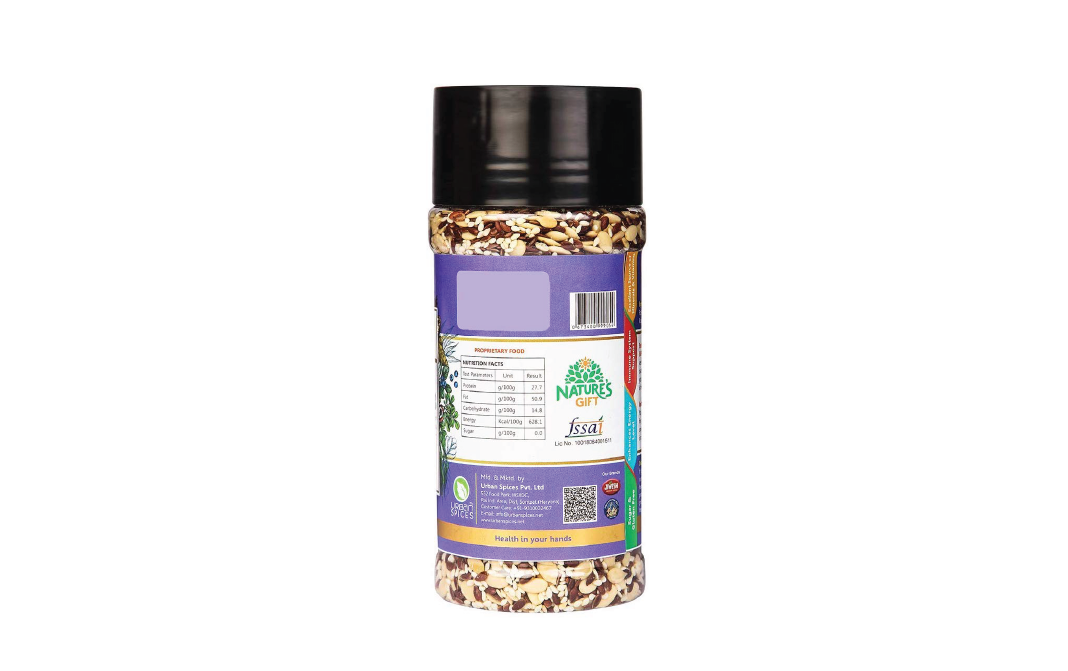 Healthy Planet Superseeds-3 Roasted Seed Mix Flax-Sesame-Watermelon   Plastic Bottle  250 grams
